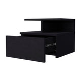 ZUN Augusta Floating Nightstand with 2-Tier Shelf and 1-Drawer B128P148862