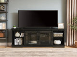 Multipurpose Sliding Door Stand Large Storage Cabinet with 2 Sliding Fluted Glass Tempered Doors, W1758P189941