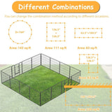 ZUN Dog Pens Outdoor 32" Height Foldable 16 Panels Heavy Duty Metal Portable Dog Playpen Indoor W1422112803