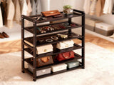 6-layer flat bamboo shoe rack, 68*25*89cm, coffee color 30964611