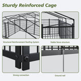 Large Dog Kennel Outdoor Pet Pens Dogs Run Enclosure Animal Hutch Metal Coop Fence with Roof Cover. W1820P318708