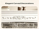 Fireplace TV Stand White Painted Top Washed White Melamine Cabinet, 178.3*40*92cm, MDF with 03325897