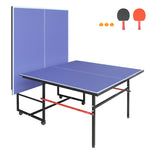 ZUN 8ft Mid-Size Table Tennis Table Foldable & Portable Ping Pong Table Set for Indoor & Outdoor Games 59711211