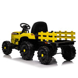 ZUN Ride on Tractor with Trailer,12V Battery Powered Electric Tractor Toy w/Remote Control,electric car W1396124967