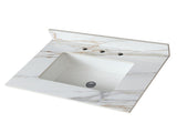 31 Inch Marble Vanity Top, Bathroom Vanity Top with Undermount Rectangular Middle Sink and 4" Height 52810075