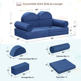 Modular Kids Play Sofa,10-Pieces Convertible Modular Play Sofa Bes for Playroom,Bedroom, W1889P337579
