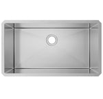 ZUN 32" L X 19" W Undermount Single Bowl 18 Gauge 304 Stainless Steel Kitchen Sink W1225P266036