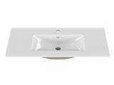 30-Inch White Ceramic Bathroom Sink, Fits 30-Inch Vanity,Pre-Drilled Faucet Hole,Modern Minimalist W3151P360951