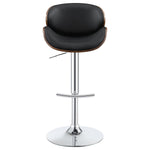 ZUN Black and Chrome Adjustable Bar Stool B062P153496