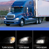 Headlights Assembly Fit For 2004-2017 Freightliner Columbia, Chrome Housing And Amber Reflector W1155P284482