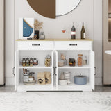 47.95" Farmhouse Buffet Cabinet Storage Sideboard with 2 Drawers and 4 Doors for Dining Living Room W282138088
