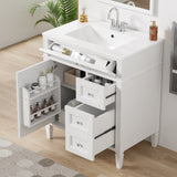 30'' Bathroom Vanity with Top Sink, Modern Bathroom Storage Cabinet with 2 Drawers and a Tip-out N710P250194K