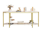 Console Table 2 Tier Narrow Entryway Table with Storage Shelves Faux 82101132