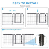 ZUN 16 Panels Dog Playpen for outdoor,yard,camping,24"Height dog fence with 2 doors. 95314411