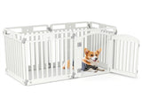 6-Panel HDPE Dog Playpen - Convertible Design , Lockable Door, Suction Cups Ground 55478719