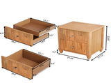 Fluted Nightstand, 21.65" Wide Side Table with 3 Drawers, Mid Century Modern Wood NightStand with W1716P409479