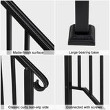 Matte Black Outdoor 3 Level Iron Handrail 45115631