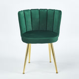 Modern GREEN dining chair with iron tube golden color legs, velvet and comfortable W234P256815