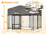Outdoor Dog Kennel 4.23'x3.83'x4.83' with Roof, Heavy Duty Welded Wire Crate, All-Weather Protection 43943616