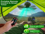 3-in-1 Camping Fan with LED Lantern, Portable Hanging Tent Fan 3 Speed Wind, Timer Function & Power 52683386