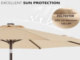 9ft Solar LED Lighted Patio Umbrella, Table Market Umbrella, Outdoor Umbrella for Garden, 47290384