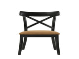 Hillary Brown Leather Aire, Walnut & Black Finish Side Chair B2726P380829