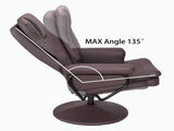 Swivel Cat Scratch Leather Recliner with Ottoman Chair Modern Armchair Ergonomic Push Manual W1622P460958