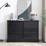 ZUN Modern Farmhouse 6-Drawer Chest of Drawers for Bedroom, Wooden Bedroom Drawer Dresser with 6 Storage W2275P224406