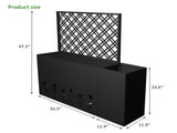 2-Piece Metal Planter Box with Trellis - 23.6in Depth Raised Garden Bed for Outdoor Indoor Use, W1586P455900
