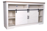 Farmhouse TV Stand for 65 Inch TV, 33" Tall Highboy Entertainment Center w/Sliding Barn Door, W3151P264500