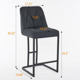 Set of 2,Modern Upholstered Bar Stool with Button-Tufted Backrest, Counter Height Chair with Sturdy W1901P225272