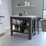 Brooklyn Kitchen Island, Three Concealed Shelves B128P148877