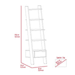 ZUN Hamburg Ladder Bookcase, Five Open Shelves, One Drawer B128P148919