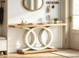 55 Inch Geometric Entryway Console Table, Modern Living Room Accent Table 09287889
