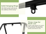 133*137*180cm Wrought Iron Four-Legged Standing 200kg Three Rings Hanging Chair Frame Black 76632052