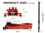Floor Jack, 4 Ton Low Profile Floor Jack, Heavy-Duty Steel Racing Floor Jack with dual Piston Quick W1239115445