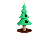 59in Large Tall Christmas Tree Cat Tower 2 Cat Condos & Scratching Post, Soft Fleece Cat Tree 40781062