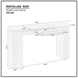 59.05'' Modern Console Table With Drawer for Entryway with Unique Vertical Stripe Design for Living W876P299541