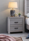1pc Contemporary Nightstand End Table with Two Storage Drawers Gray Rustic Finish Bedroom Wooden B011P163877