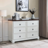 Modern Farmhouse 6-Drawer Chest of Drawers for Bedroom, Wooden Bedroom Drawer Dresser with 6 Storage W2275P224405