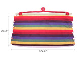 Distinctive Cotton Canvas Hanging Rope Chair with Pillows Rainbow 12850155