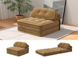 Convertible Corduroy Lounge Chair with Tufted Design, Full Foam Support, Fold-Out Sleeper & 43139691