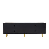 ZUN Modern warm Black TV cabinet for 80 inch TV Stands, for Living Room Bedroom W331P195807