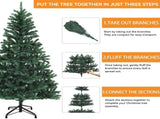 6ft Pre-Lit Artificial Christmas Tree with 880 Tips and 250 Warm Lights for Home and Party 06368745