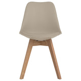 Tan and Oak Padded Side Chair B062P153693