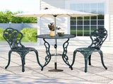 3 PCS Outdoor Set, All-Weather Cast Aluminum Rose Table and Chairs Set of 2, Patio 63577994
