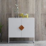 ZUN Solid wood square shape handle 2 doors sideboard W2181P190825