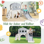 ZUN 7 in 1 Toddler Slide Set, Freestanding Spaceship Set with Slide, Kids Slide Playset Structure, Arch N710P173044E