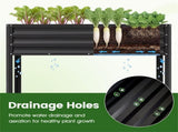 44" Elevated Raised Garden Bed with Drainage Holes, 32" Ergonomic Height Metal Planter - Black 63877749