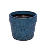 3 Pieces Ceramic Flowerpot, Modern Planter for Patio, Garden or Windowsills - Antique Blue W3273P321470